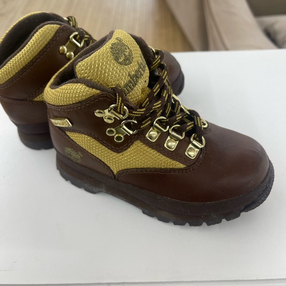Timberland Kids Brown and Yellow Boots